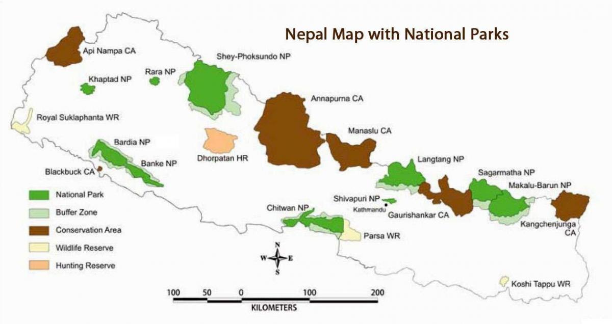 Mapa ng nepal sa mga pambansang parke