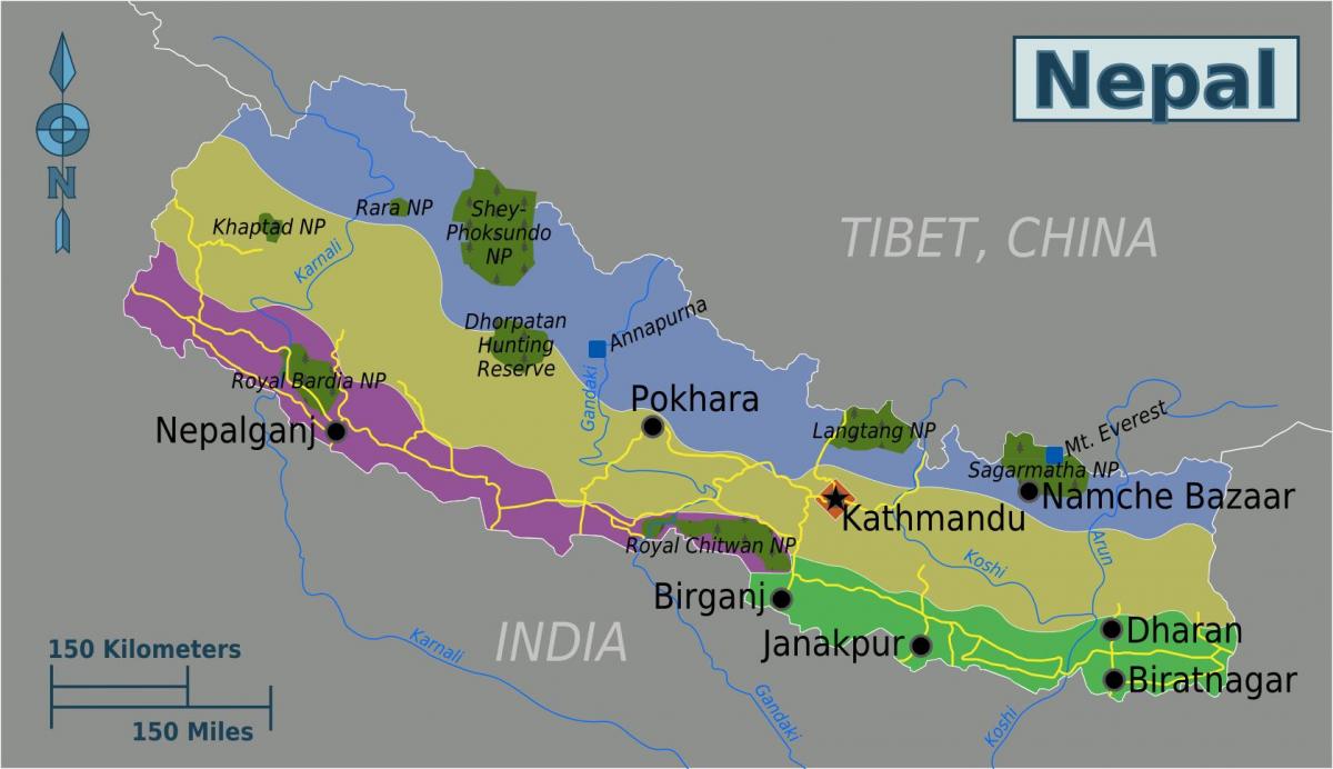mt everest sa nepal mapa