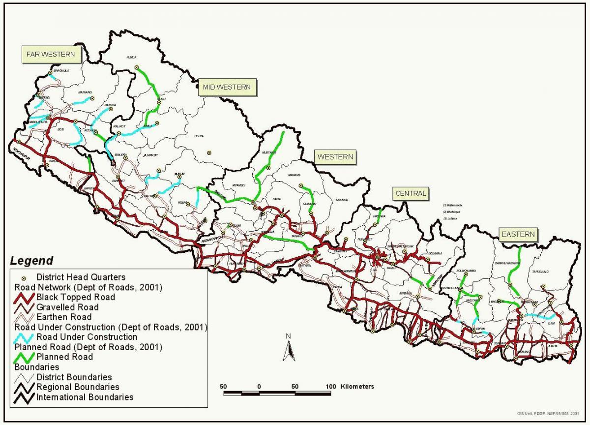 Mapa ng nepal mabilis na track kalsada