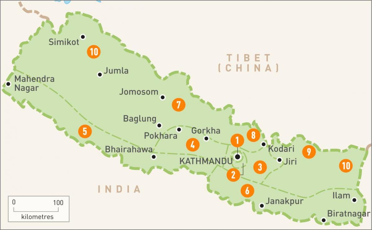 nepal mapa sa rehiyon