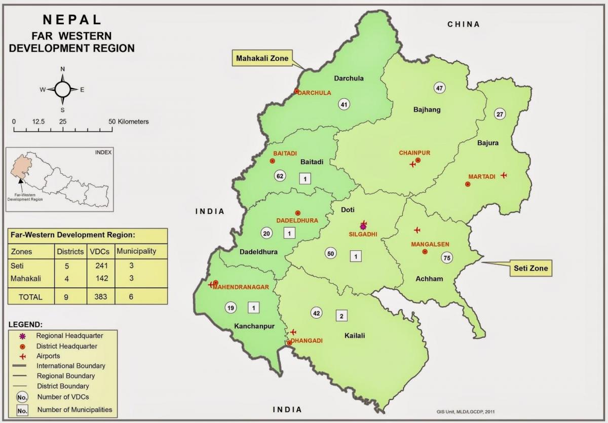 Mapa ng kanlurang nepal
