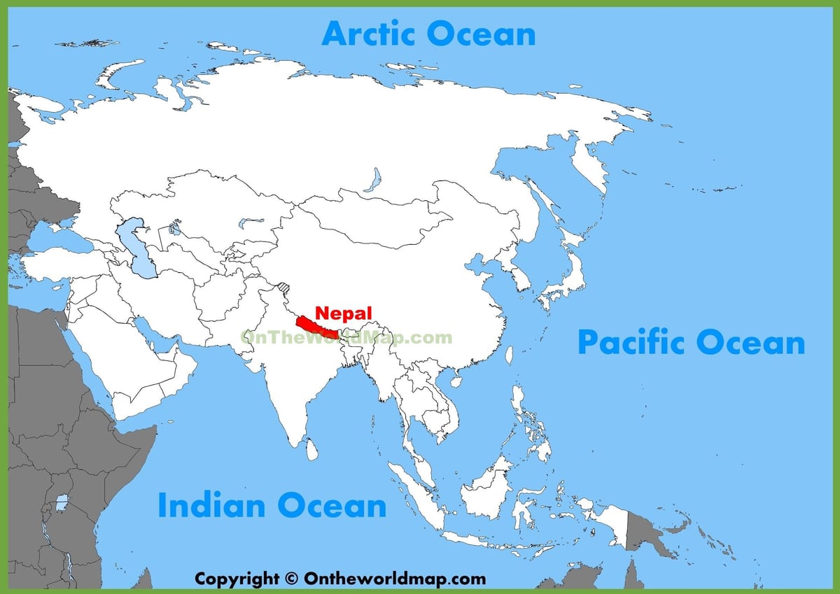 nepal sa asya mapa