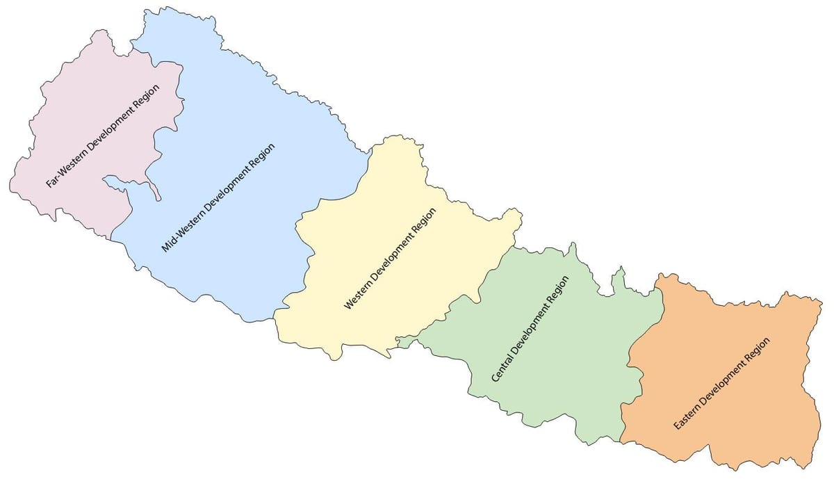 mapa ng nepal sa pag-unlad ng rehiyon