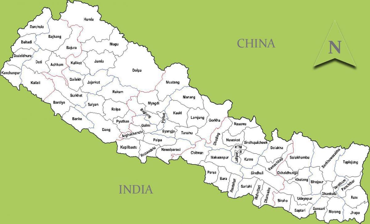 nepal mapa na may mga lungsod