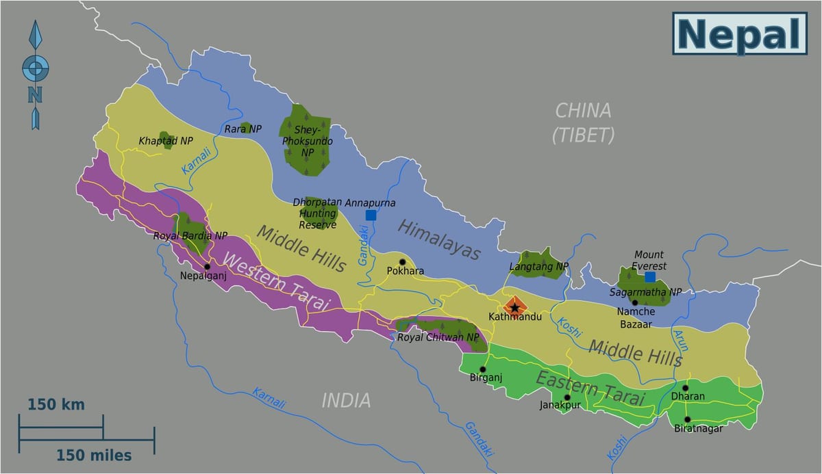 Mapa ng orihinal na nepal