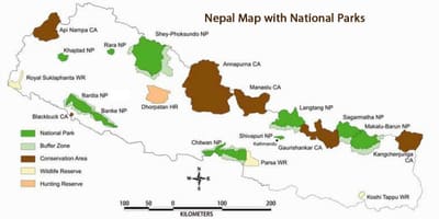 Mapa ng nepal sa mga pambansang parke