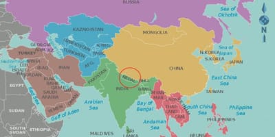 Mapa ng nepal at mga nakapaligid na mga bansa