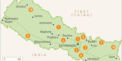 Nepal mapa sa rehiyon