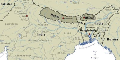 Mapa ng bhutan nepal at tibet