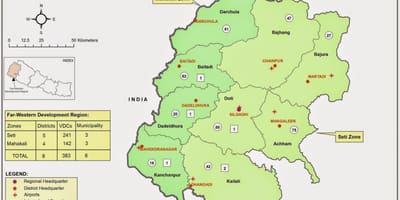 Mapa ng kanlurang nepal